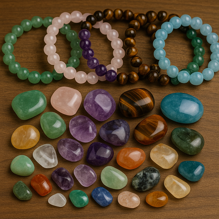 Rohsteine und Armbänder