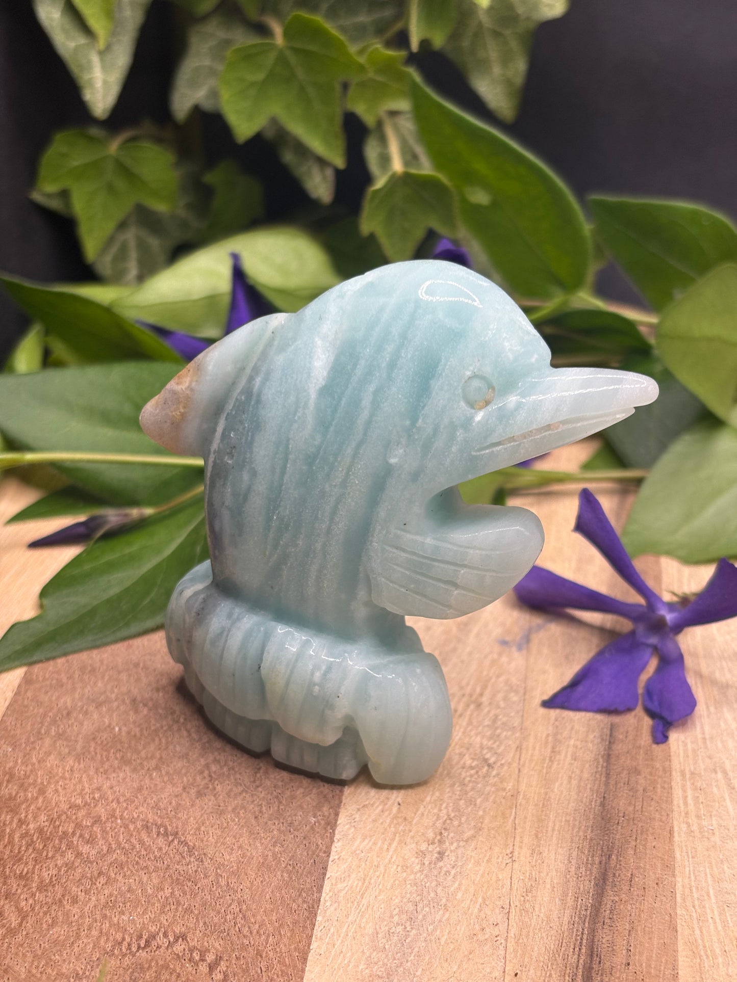Harmonie & Herzensenergie – Delfinfigur aus Amazonit