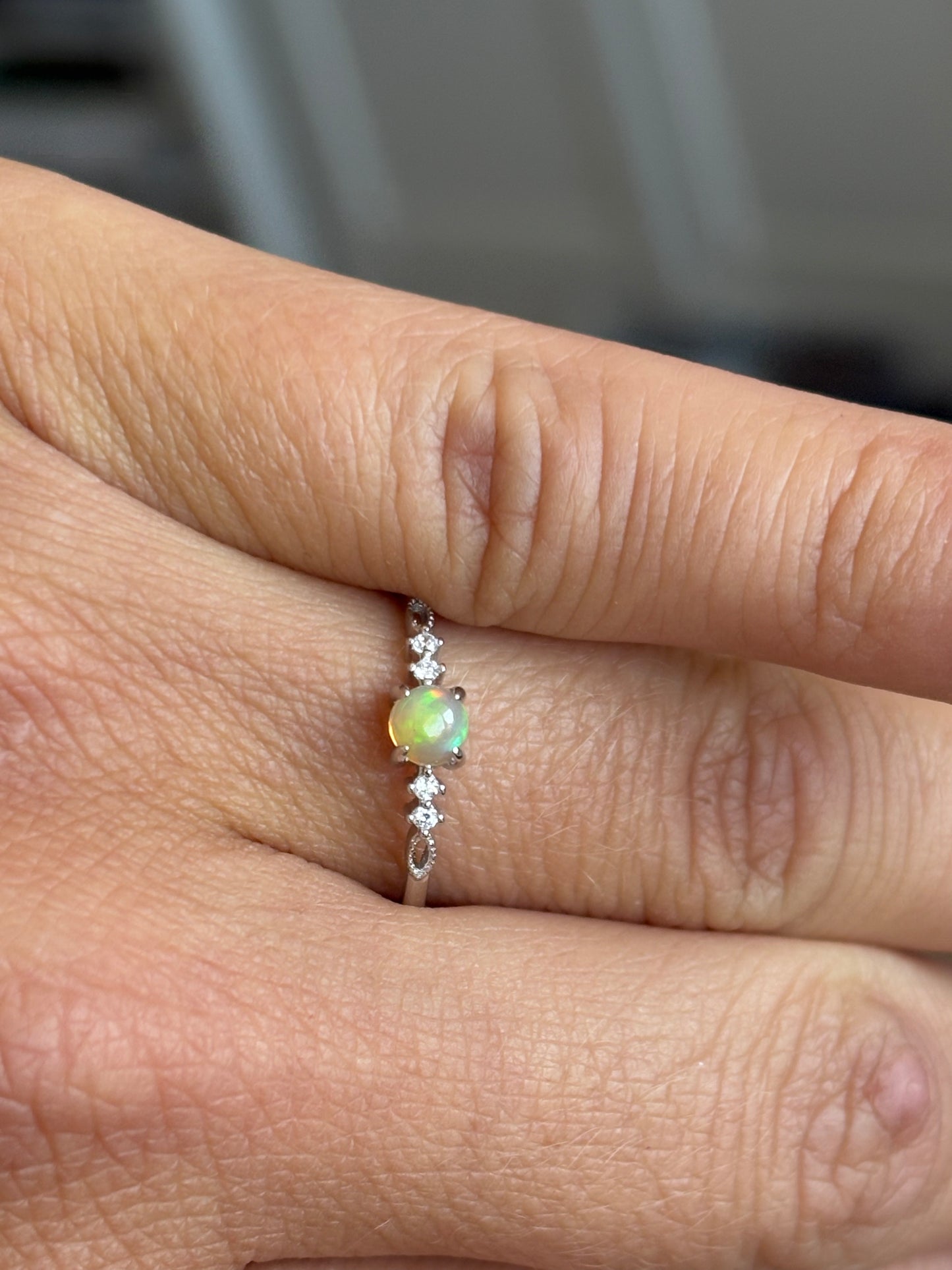 Opalring aus 925er Silber