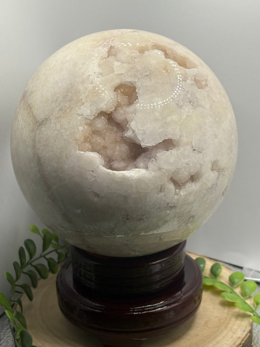 Blumenachat Kugel mit Druzy – 3.553 g